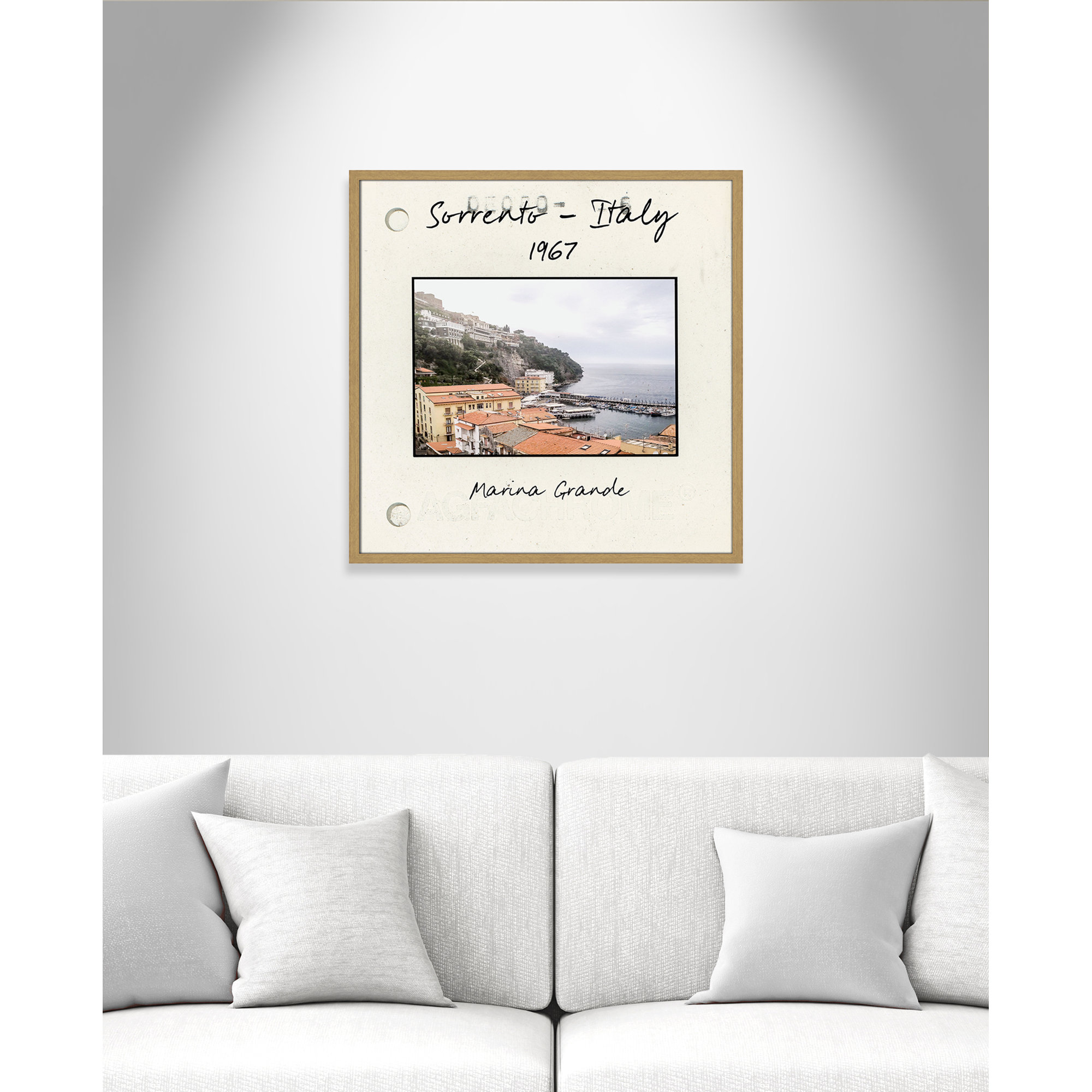 Sorrento Italy - Marina Grande Print by Susan Jill, Natural Single Picture Framed Paper, 27.5" H x 27.5" W x 0.75" D