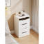 (48CM) Meuble-lavabo 3 en 1 avec miroir Plip, petit ensemble de coiffeuse avec bureau en verre visible, coiffeuse compacte avec 3 tiroirs, coiffeuse pour la chambre à coucher (COULEUR BLANC)-596479668-596479666