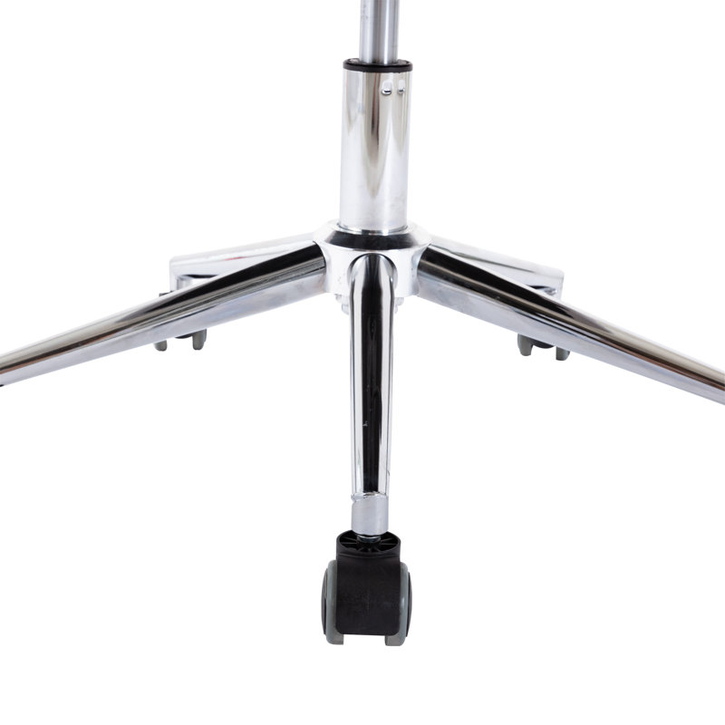 Liwia Velvet Upholstered Swivel & Adjustable-Height Task Chair with Chrome Metal Base, Navy Blue