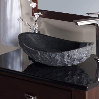 Absolute Black Granite Oval Vessel Bathroom Sink