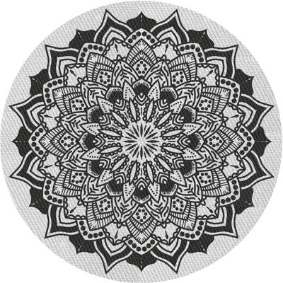 Tapis noir/gris tissé à la machine