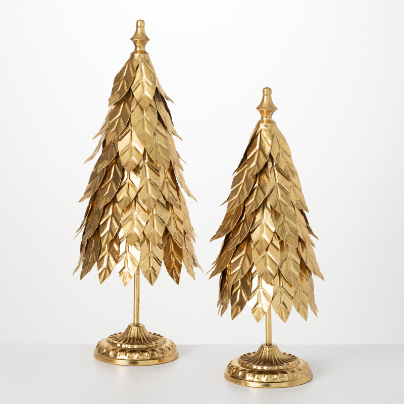 2 Piece Metal Leaf Tree Set