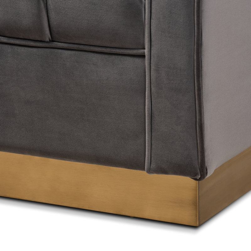 Kurato Velvet Armchair, Grey