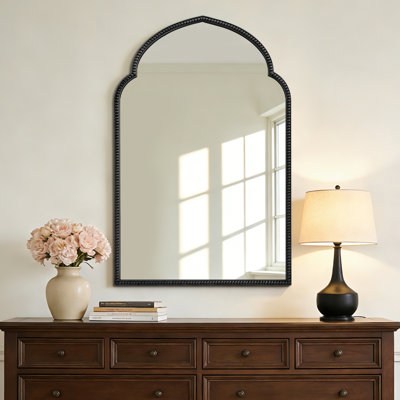 Armoire de salle de bain arquée à cadre perlé