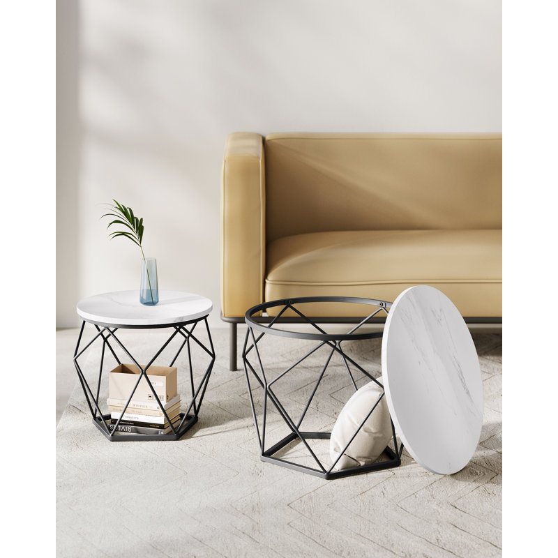 Apison Enclosed Coffee Table, White/Black
