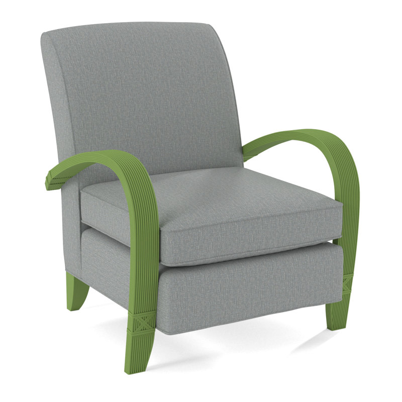 Vero Armchair, Light Blue Performance Fabric; 0851-55, Brass