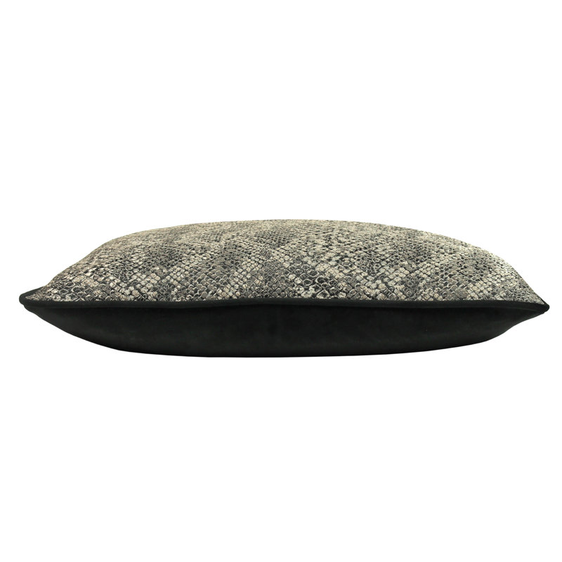 Viper Animal Print Square Throw Pillow Cover, Bronze