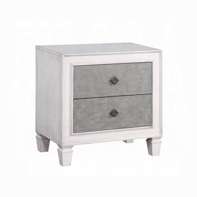 Two-Tone Finish Nightstand With 2 Drawers