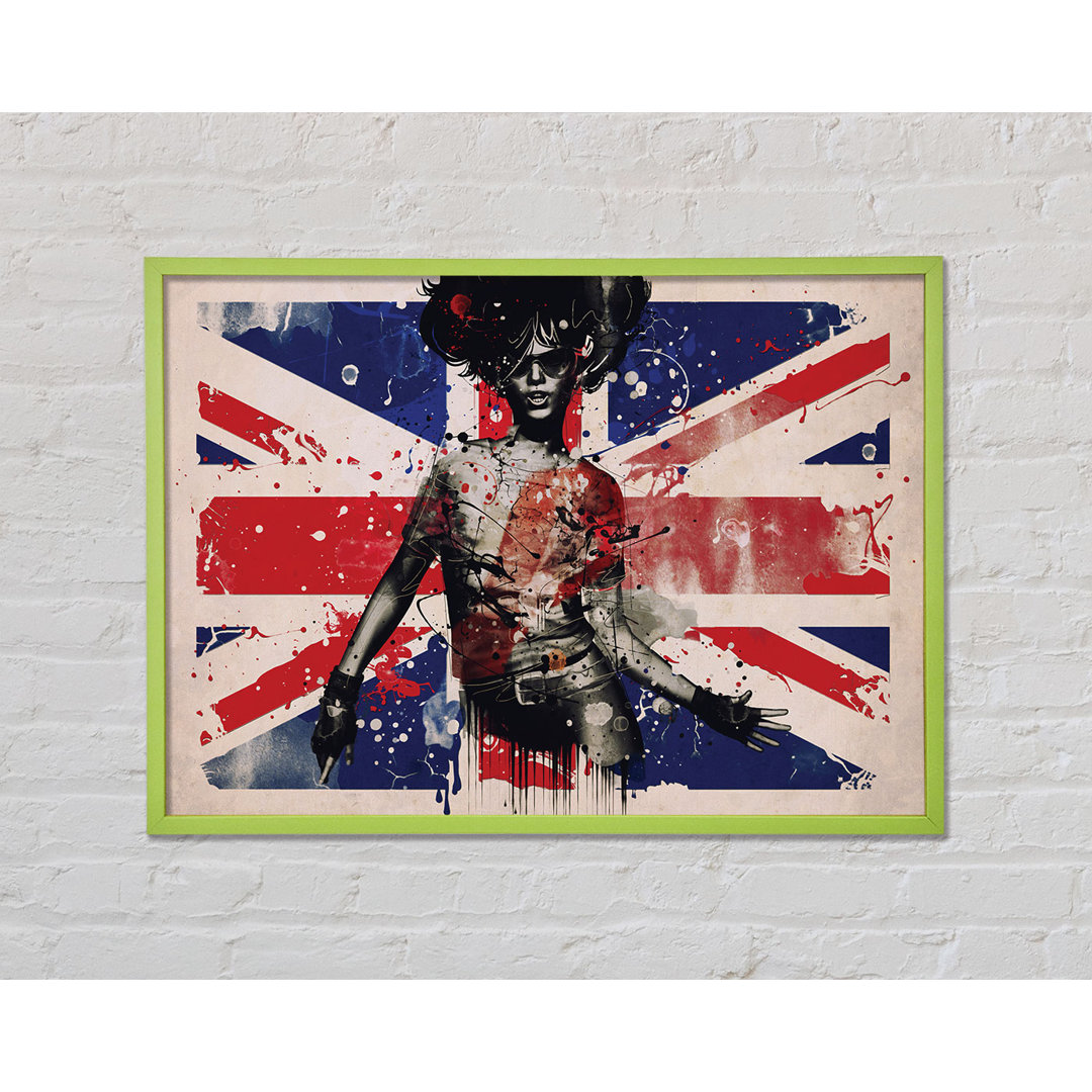 Union Jack Woman - Einzelner Bilderrahmen Kunstdrucke