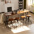 84" Industrial Bar Table Set with 4 Adjustable Swivel Bar Stools 