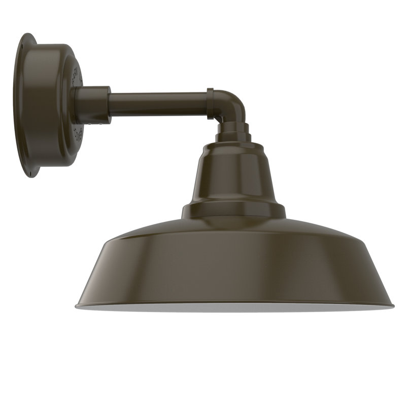 Luminaire de grange à del 1 lumière del Tamia, H 10,68 po x l 14 po x P 26,75 po, Bronze acajou