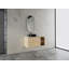 Meuble-lavabo mural de 42 po avec lavabo d'art en céramique, portes à fermeture en douceur et tablettes de rangement pour salles de bain modernes