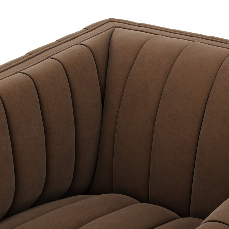 Augustine Swivel Armchair, Maestro Cigar Top Grain Leather