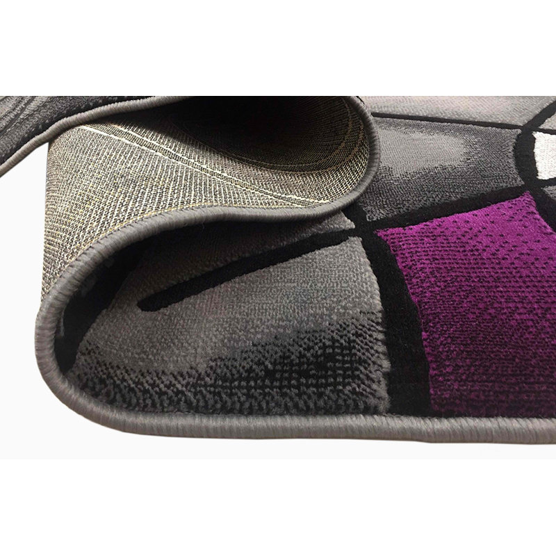 Tapis mauve à motif abstrait Elienor, Rectangle 5 pi x 7 pi