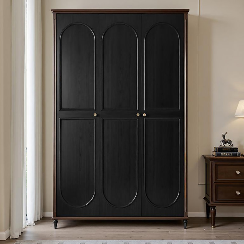 French-style retro all-solid wood wardrobe