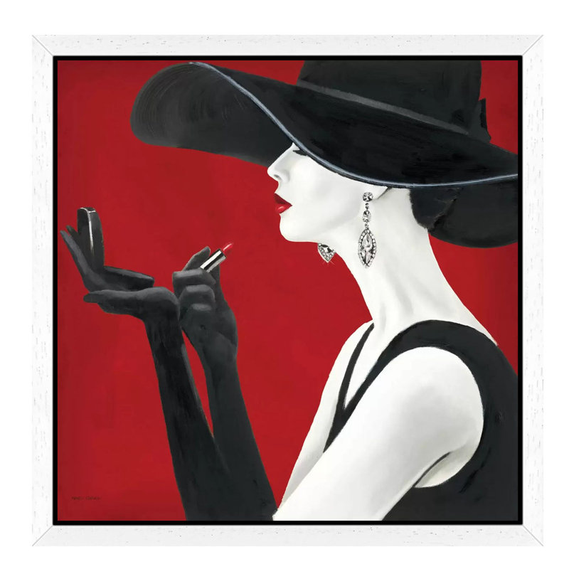 Haute Chapeau Rouge II 1 Piece Painting on Canvas, 93.98 cm H x 93.98 cm W, White Framed