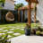 9.5" W x 8.5" H Small Dark Charcoal Concrete Tall Round Planter / Pot with Drainage Hole for Indoor & Outdoor-761474584-761474586