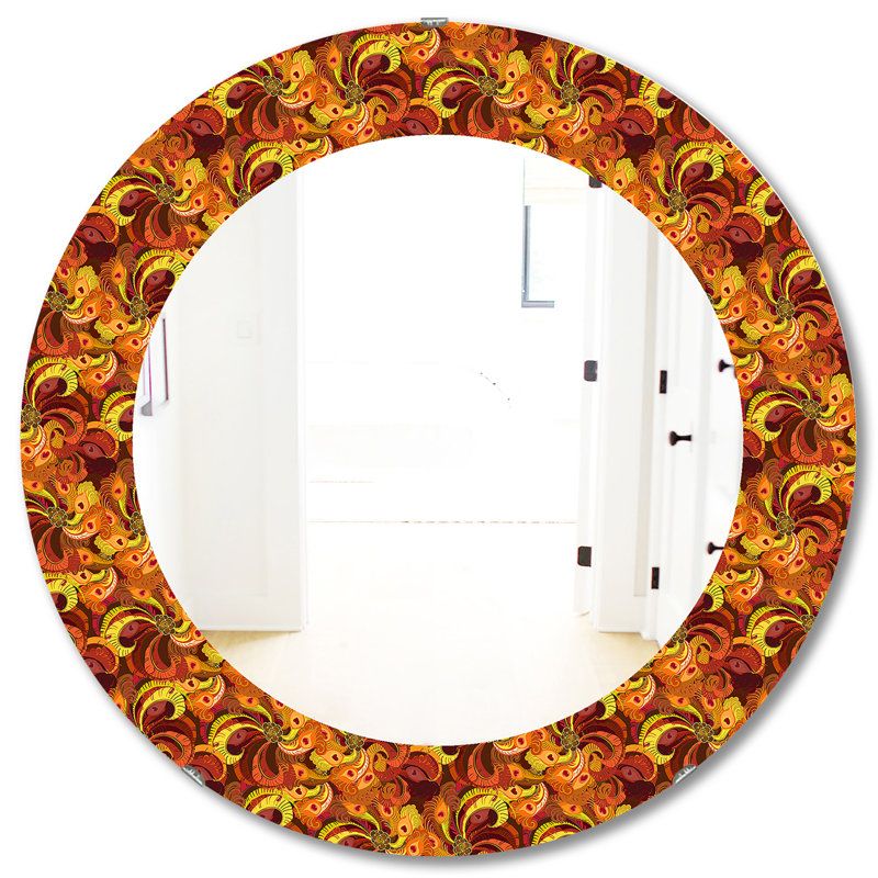 Miroir mural Beautiful Peacock Feathers, H 31,5 po x l 23,7 po