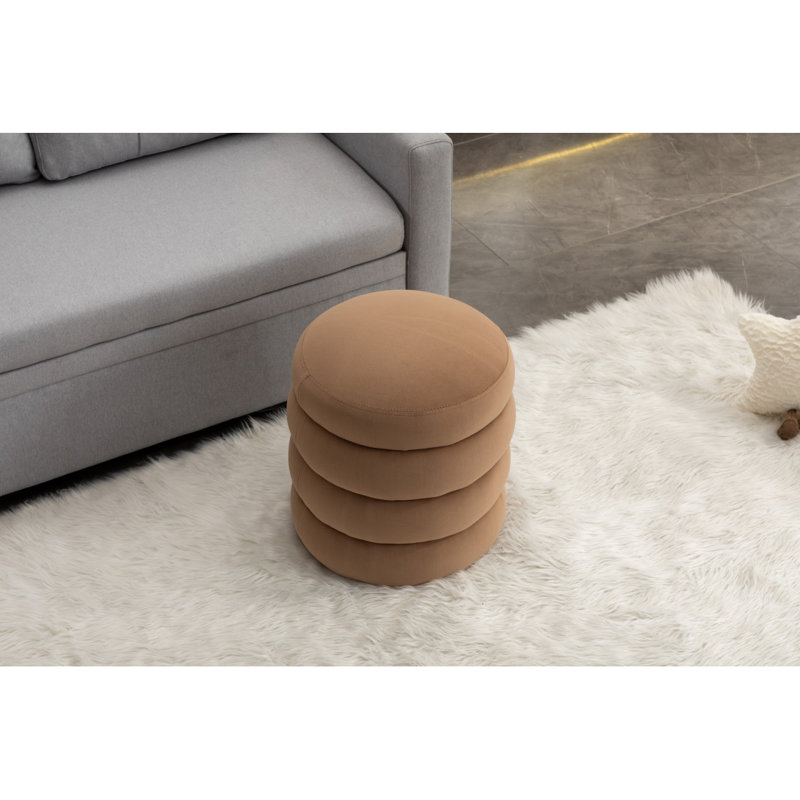 Tabouret de maquillage en velours, Velours café