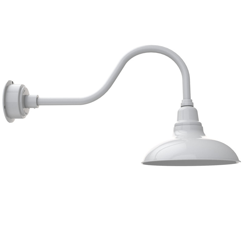 Luminaire de grange d’extérieur à del Idella, Blanc, H 17 po x l 12 po x P 38 po