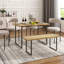 Antke Industrial Dining Table With 120cm Tabletop, Irregular Kitchen Wood Desk With 4-6 Seats, Wood Color