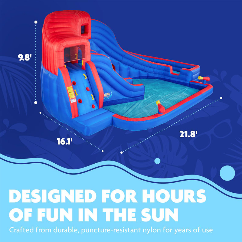 Jeu gonflable 21,8 pi x 16,1 pi avec glissade d'eau et souffleur d'air
