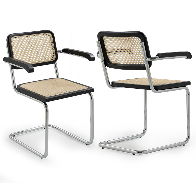 Algunde 18.1'' H Metal Armchair, Black