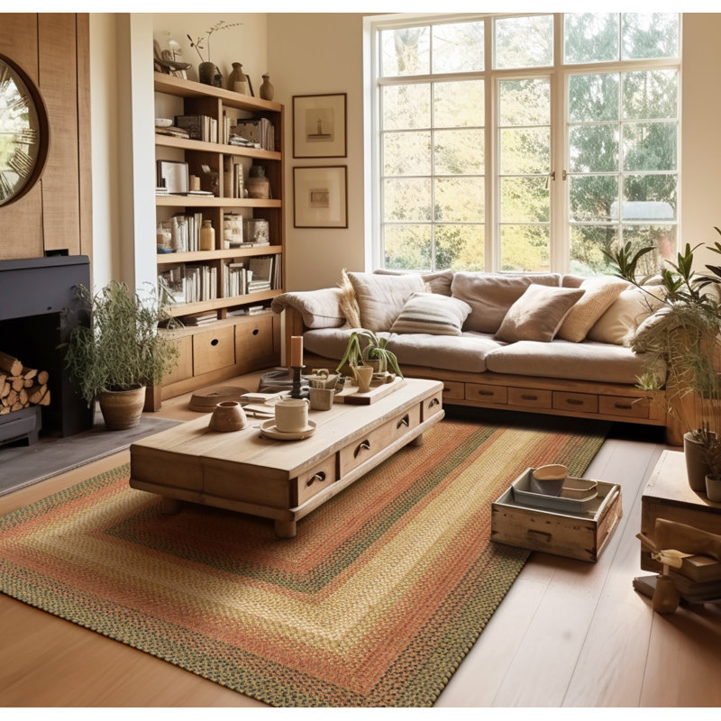 Tapis brun / noir réversible en jute tressé Dahlilah, Rectangle 8 pi x 10 pi