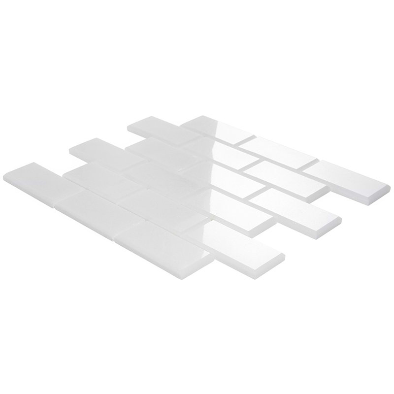 Thassos 2x4 Beveled Polished Marble Subway Tile