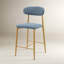 Tabouret de bar rembourré à hauteur de comptoir avec cadre en métal imitation bois et repose-pieds (ensemble de 3)-1541509979-1541509980-1541509981