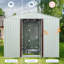 Remise de rangement extérieure en métal blanc 8 pi x 4 pi - structure en fer galvanisé, évents perforés pour une circulation d'air supérieure, portes coulissantes, cadenas, trousse d'assemblage facile dans un cadre robuste, évents, portes avec serrure,