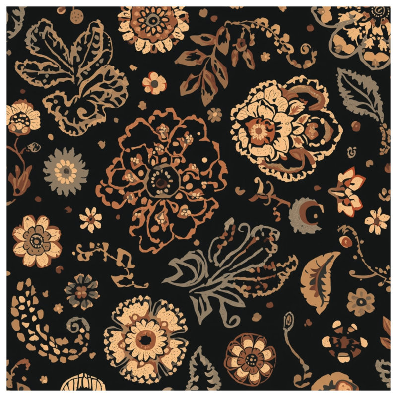 Floral Pattern Illustration Blankets, 60in W x 80in H