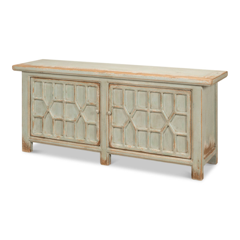 Isla English Garden Sage Pine Sideboard with Adjustable Shelves