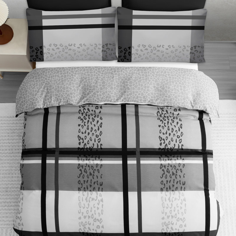 Premium Duvet Cover Set Double Brushed Microfiber Reversible With Zipper Closure & Corner Ties