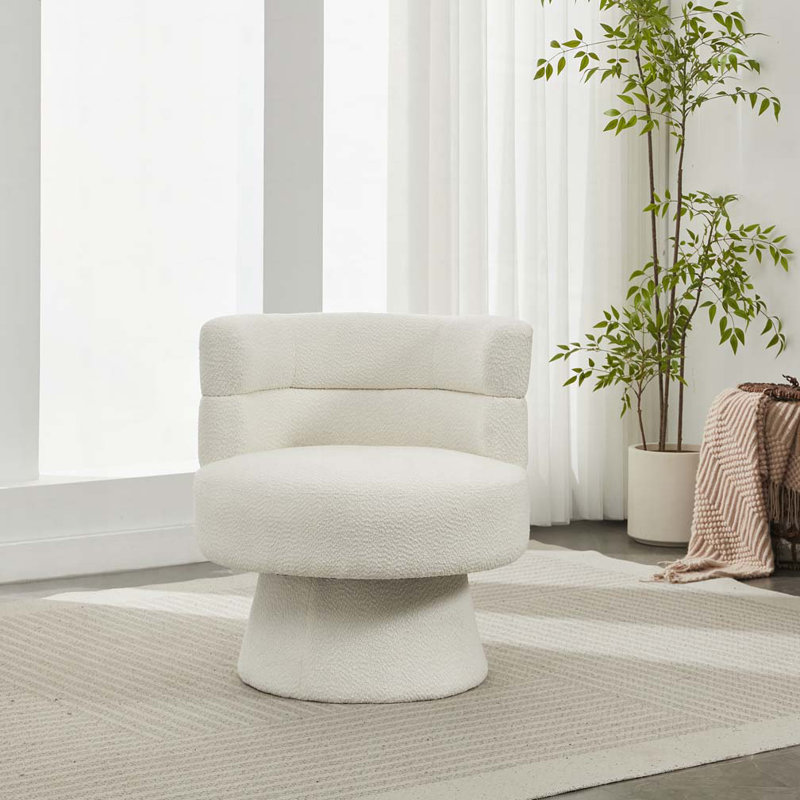 Fauteuil d'appoint pivotant rembourré Boucle
