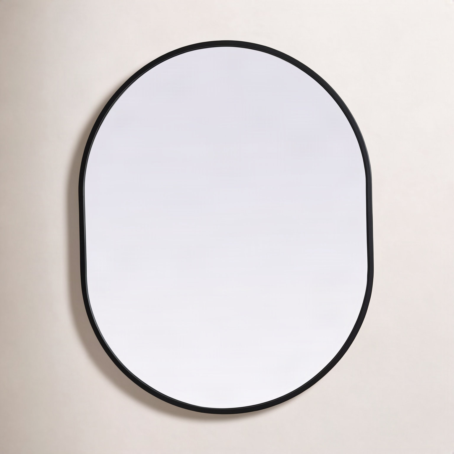 Sabine Metal Pill Wall Mirror, 30" x 24", Black