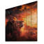 Roaring Lion Courage I - Art mural moderne sur bois de pin naturel-1133661375