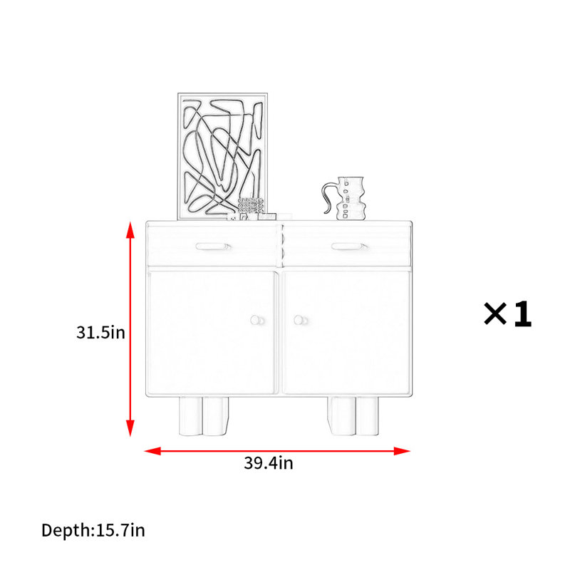 Italian Light Luxury Accent Cabinet