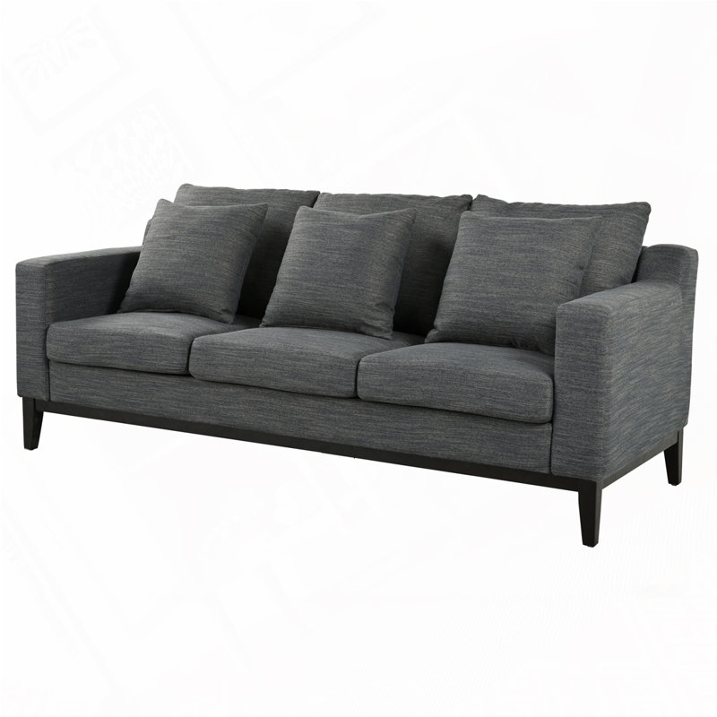 Canapé 3 places avec pieds en bois, Gris anthracite
