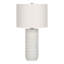 H 28 po, lampe de table, résine crème, abat-jour ivoire / crème, transitionnel, éclairage