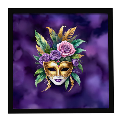 Mask Mardi Gras Framed Metal Print