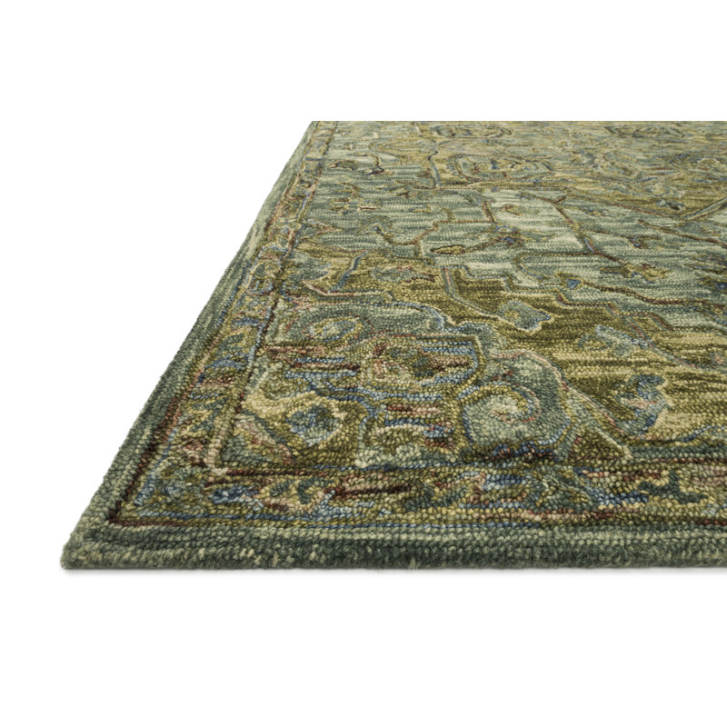Asan Hand Hooked Wool Oriental Indoor Rug, Rectangle 7'9" x 9'9"