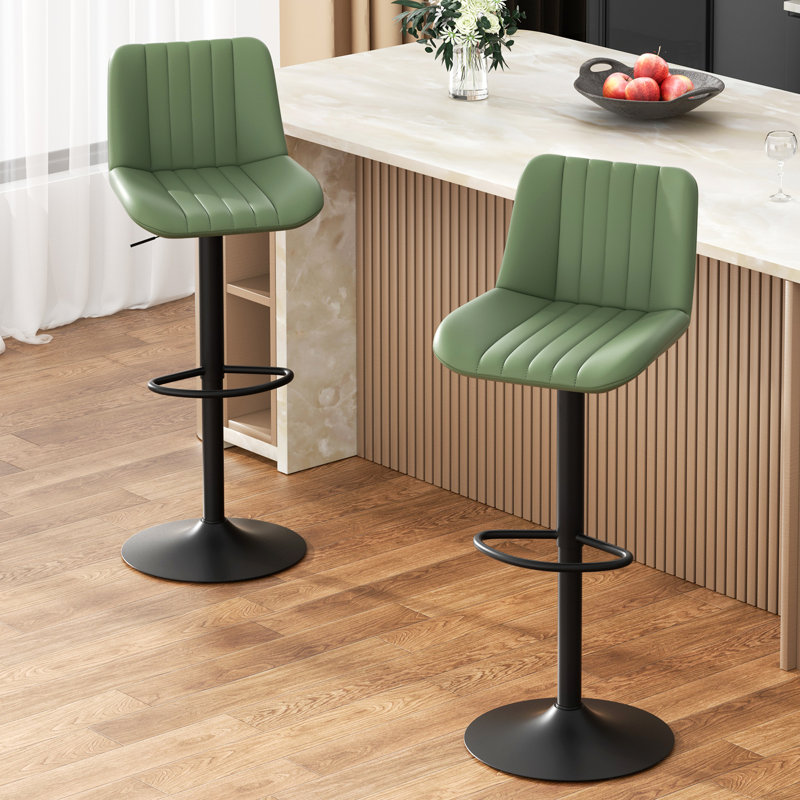 Adjustable Height Counter Stool  (Set Of 2), Green