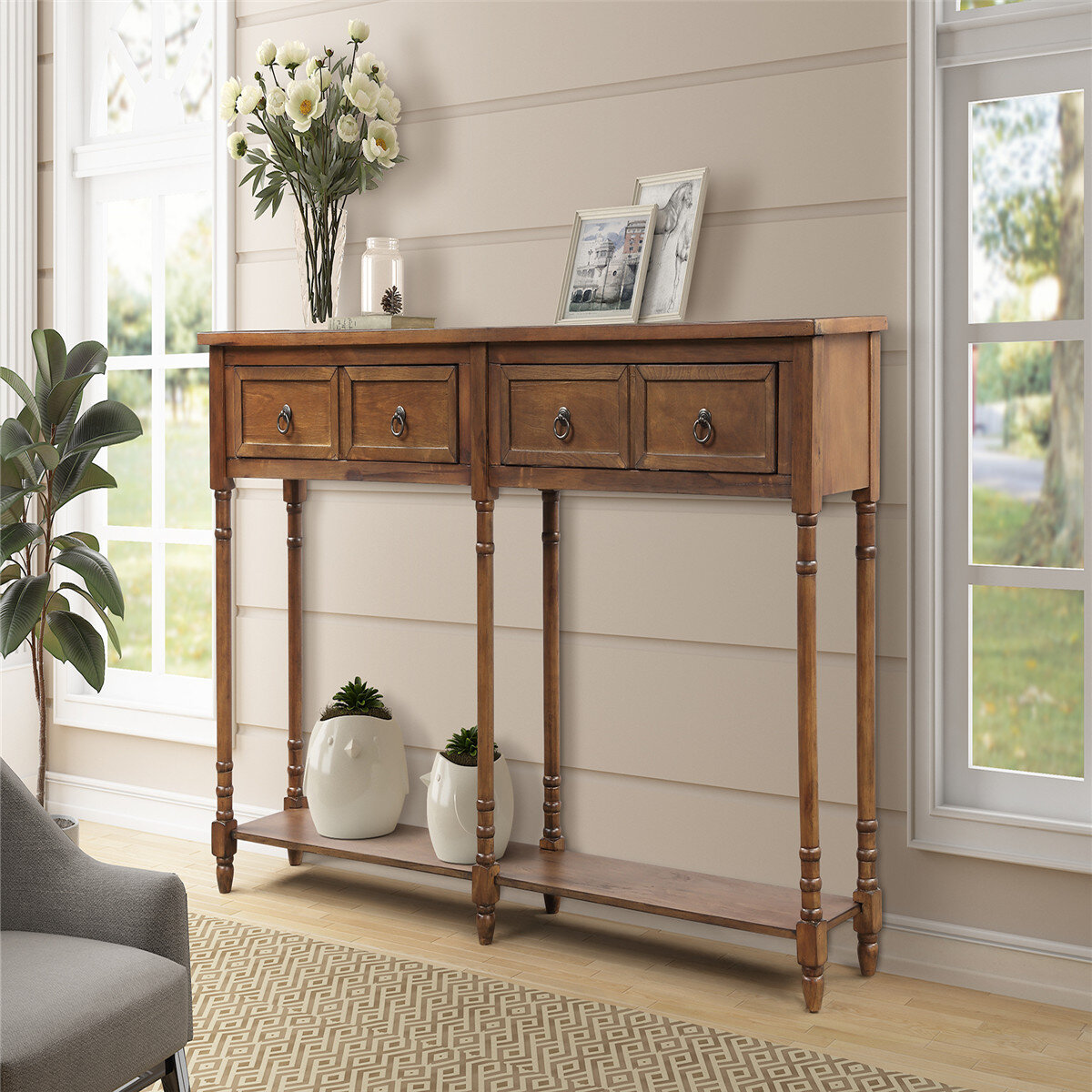 Rosalind Wheeler Cristiano 58'' Solid Wood Console Table & Reviews ...