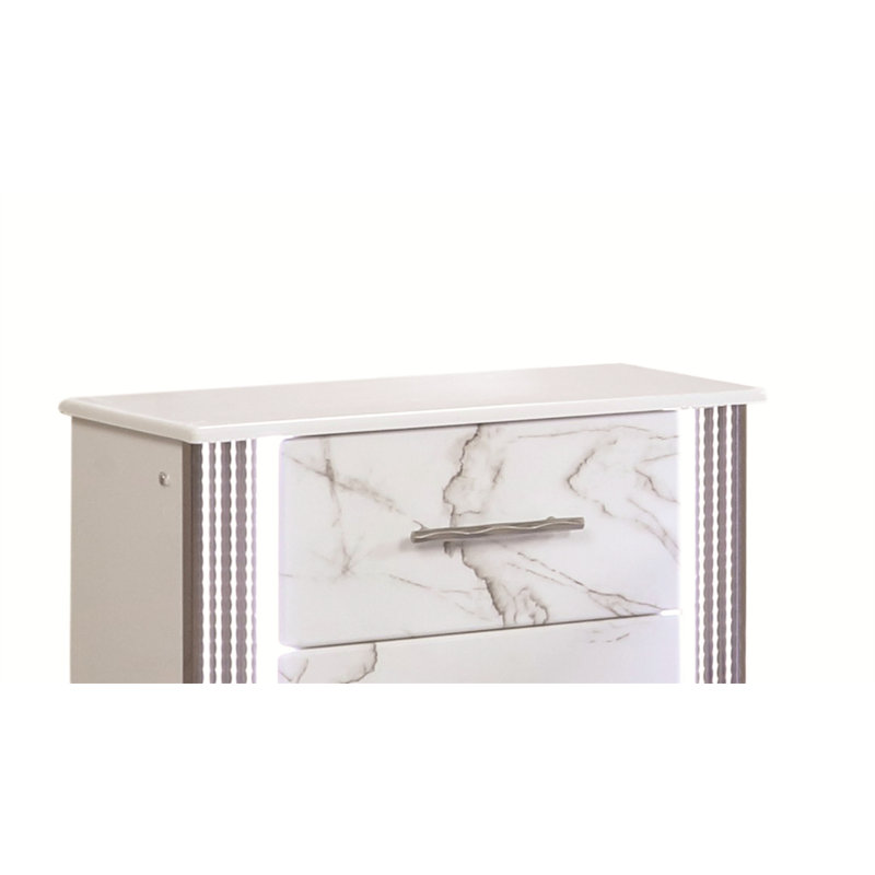 Table de chevet Desire - Façades de tiroirs inspirées du marbre (comprend seulement la table de chevet)