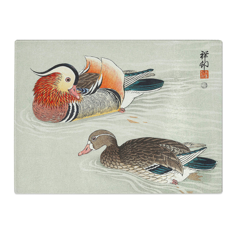 Mandarin Ducks By Ohara Koson  Glass Chopping Board