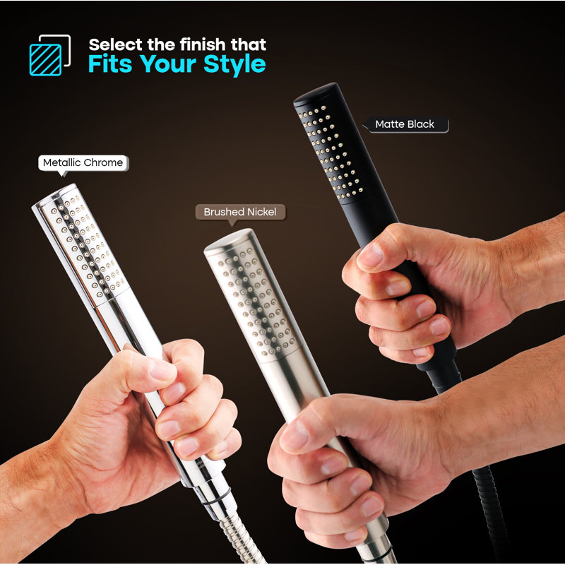 High Pressure Shower Head Handheld Shower Head Chrome Plated Shower Wand, Modern Design Showerhead Sprayer 2" Face, Chrome