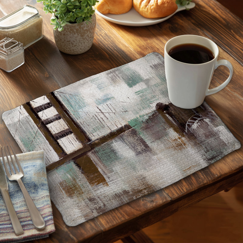Abstract Golden Gate Industrial Brown Cities Braided Placemat
