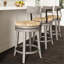 Tabouret de bar en bois avec assise en ruppie maritime naturelle, gris récupéré