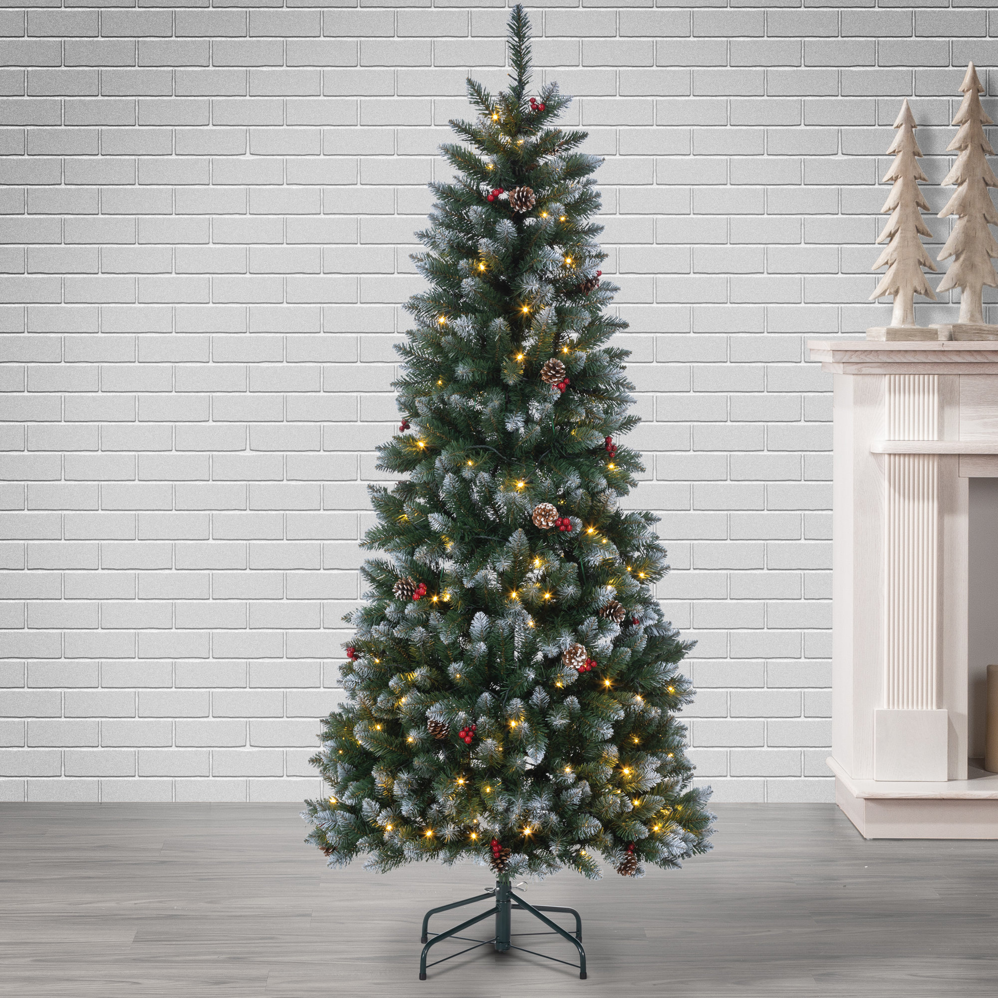 72' Lighted Artificial Pine Christmas Tree